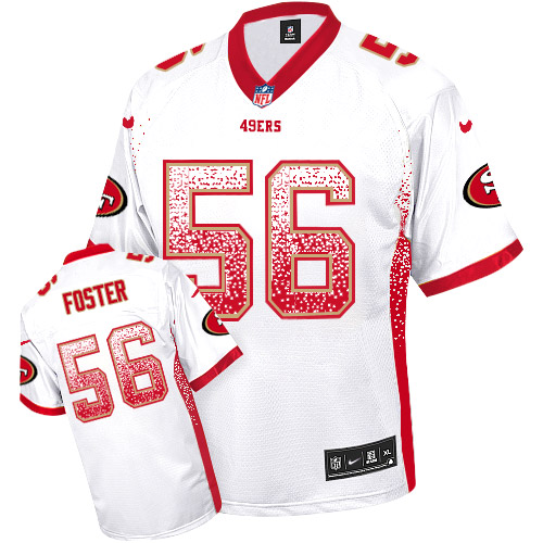 Nike 49ers #56 Reuben Foster White Men's Stitched NFL Elite Drift Fashion Jersey - Click Image to Close